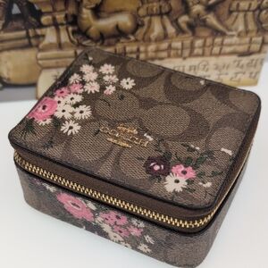 Coach Brown Floral Jewelry Case